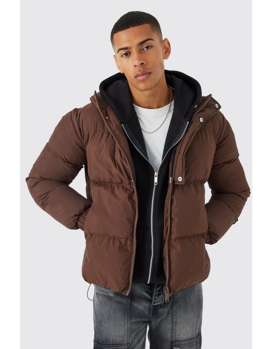 Boxy hooded puffer jacket sale