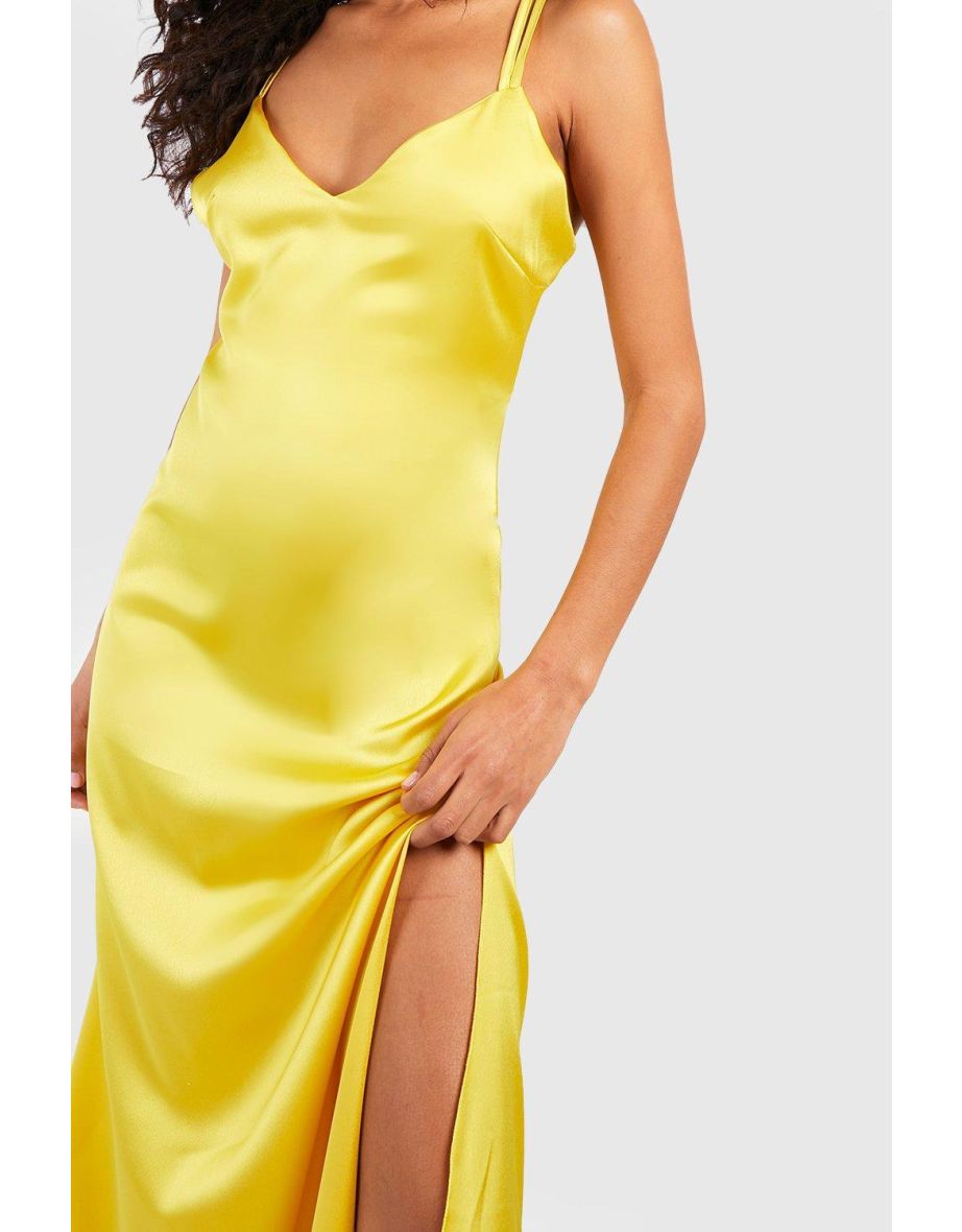 Tie Back Maxi Dress - yellow - 3