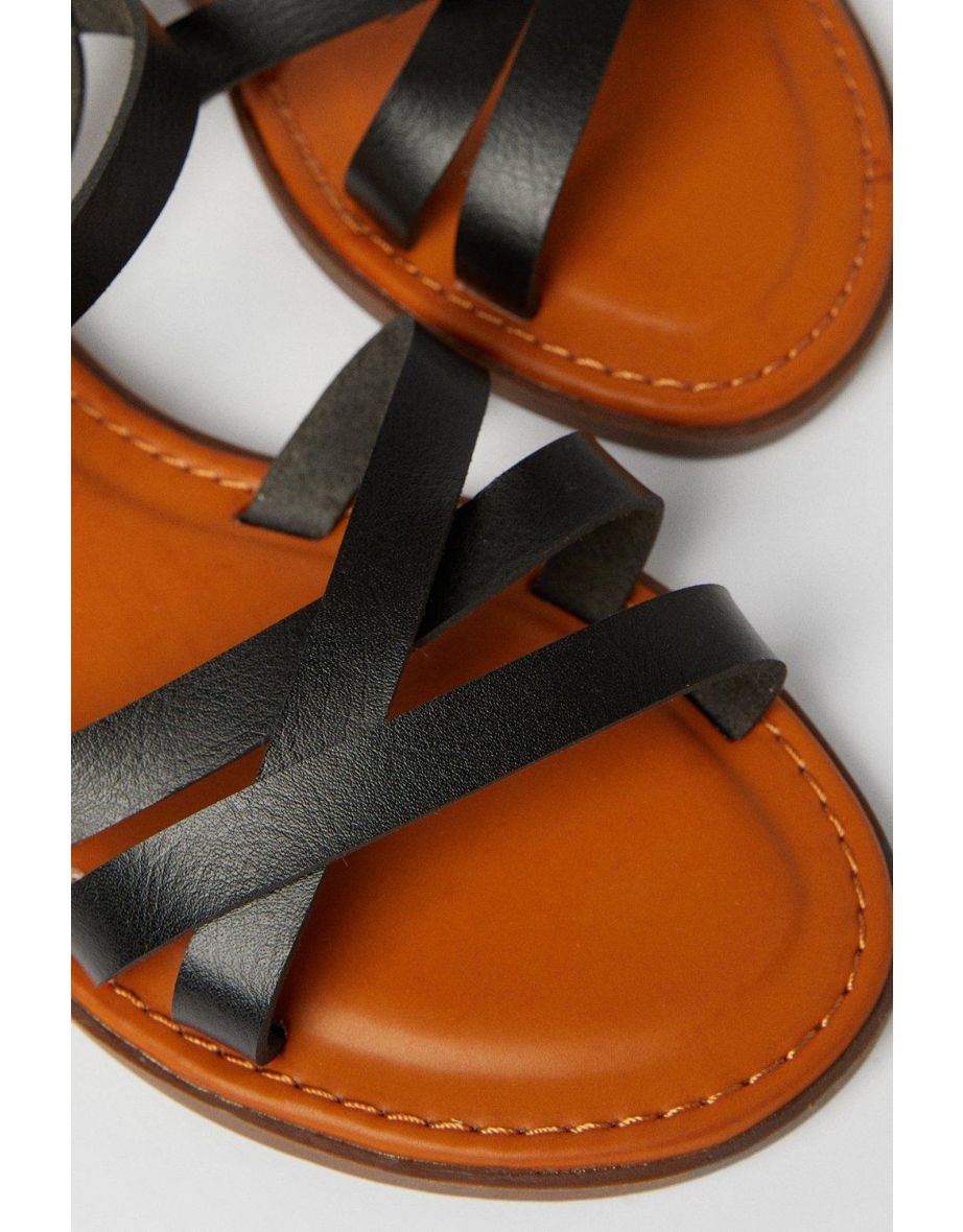 Good For The Sole: Melanie Comfort Cross Strap Flat Sandals - 3
