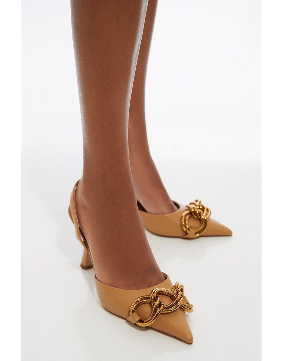 Leather Chain Detail Heel - 1