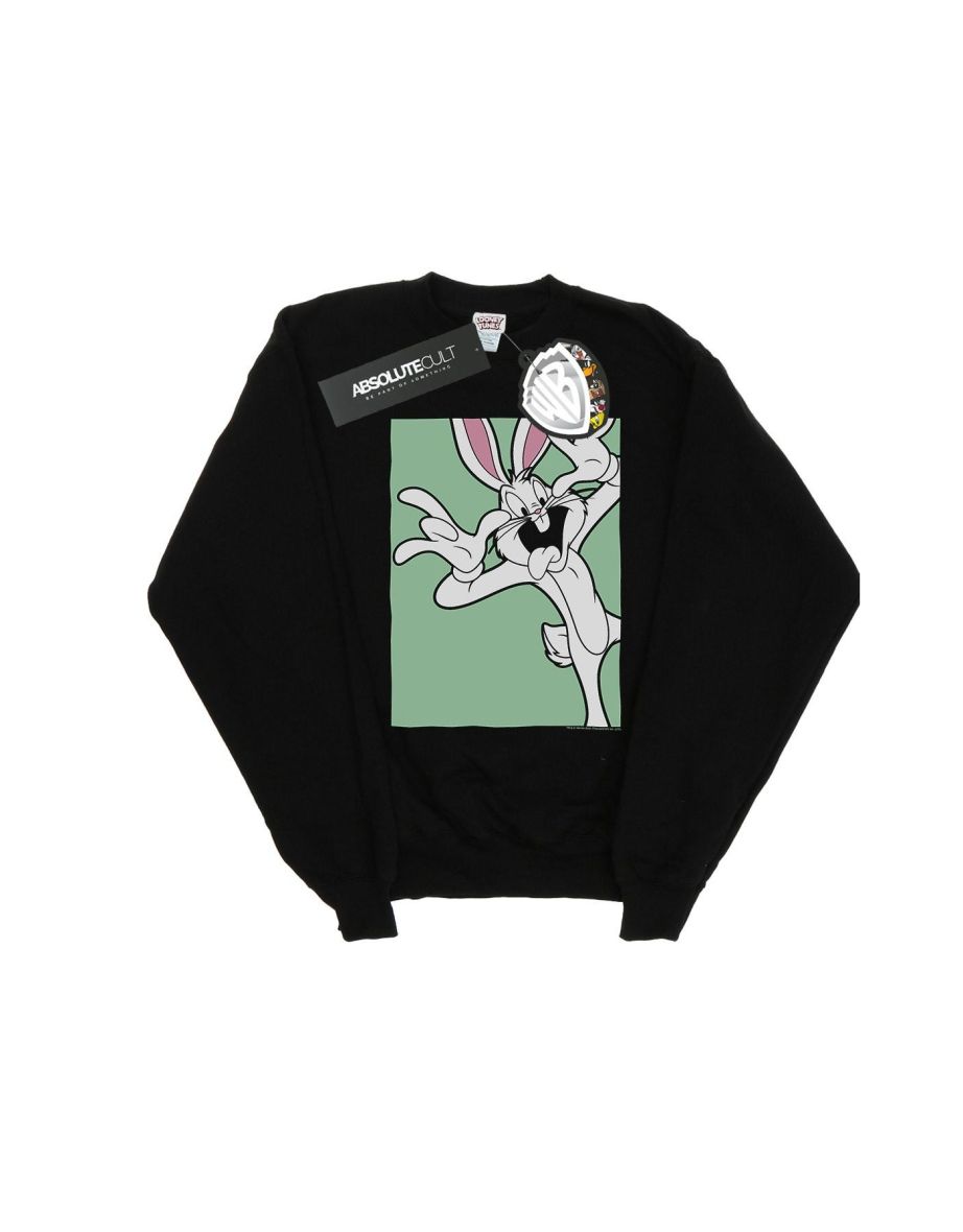 Looney Tunes Boys Bugs Bunny Funny Face Sweatshirt - Black