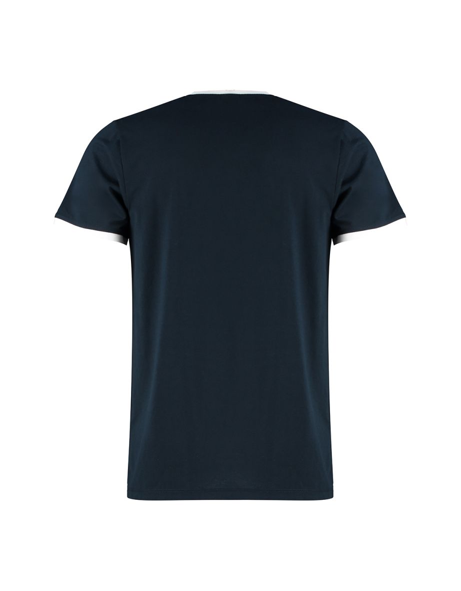 Kustom Kit Mens Ringer T-Shirt - Navy/White - 1