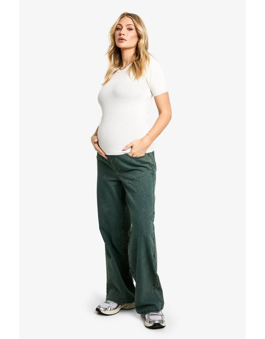 Maternity Over The Bump Wide Leg Jeans