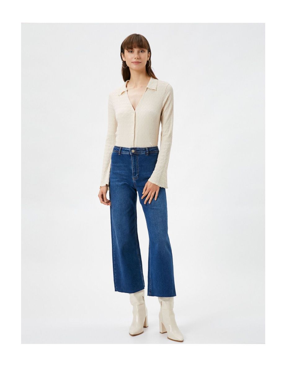 Short Flared Jeans with Normal Waist - Sandra Jean - 4