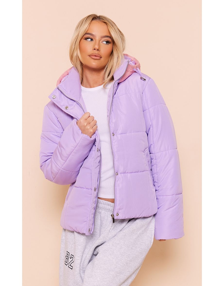 Lilac puffer jacket best sale