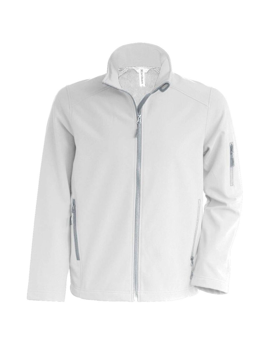 Kariban Mens Contemporary Softshell 3 Layer Performance Jacket - White - 1