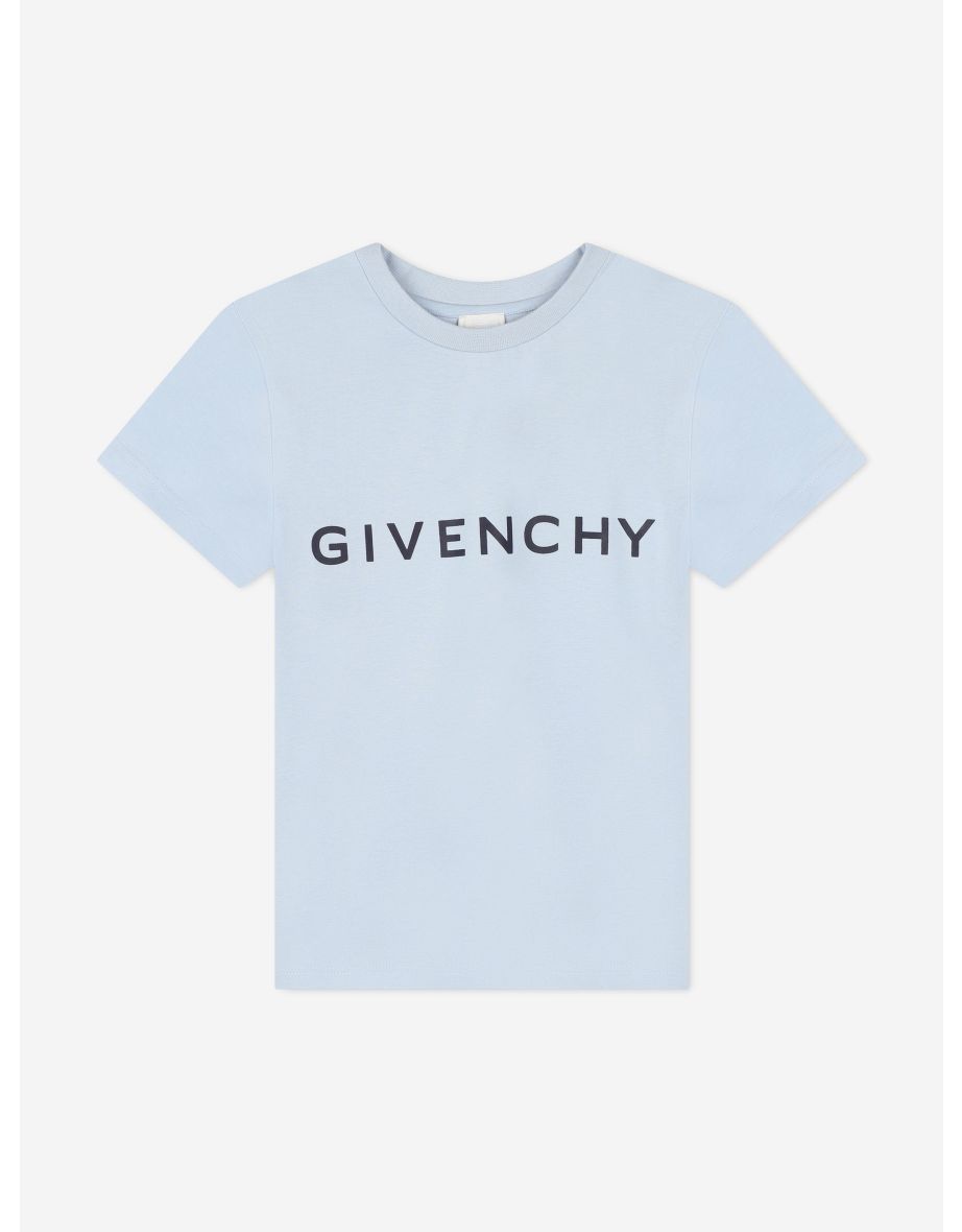 Givenchy Boys Logo Print T-Shirt in Blue