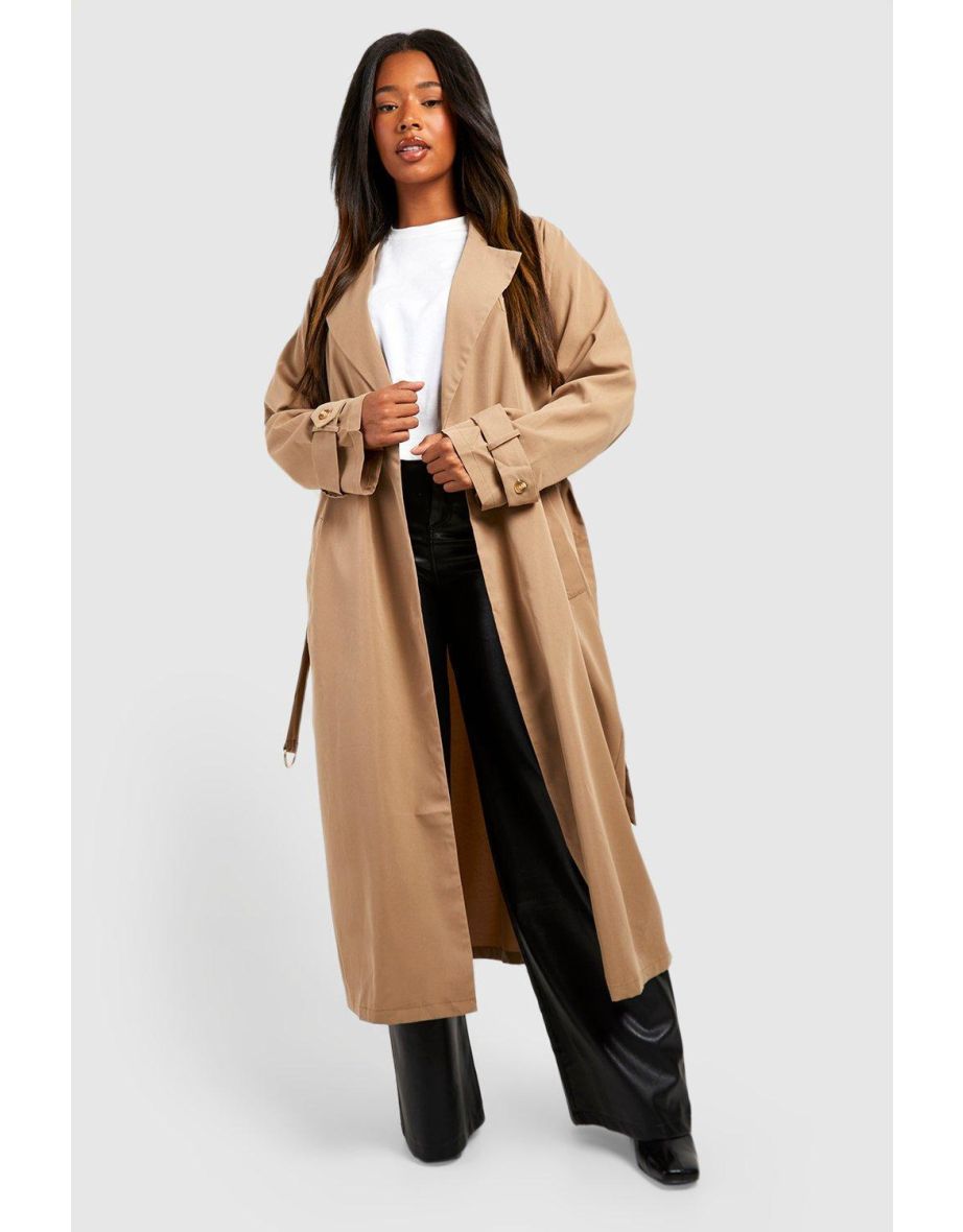 Plus size cheap camel trench coat