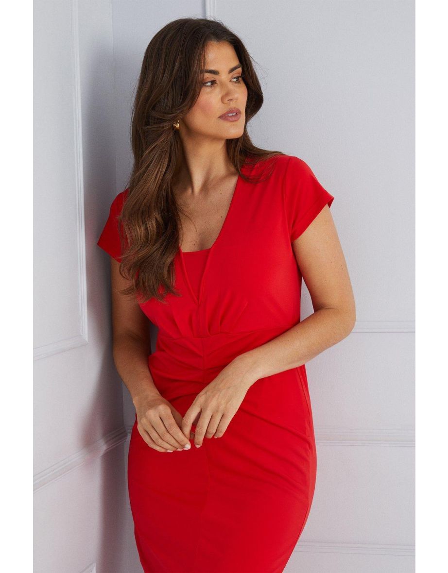 Premium Jersey Ruched Midi Dress - 3