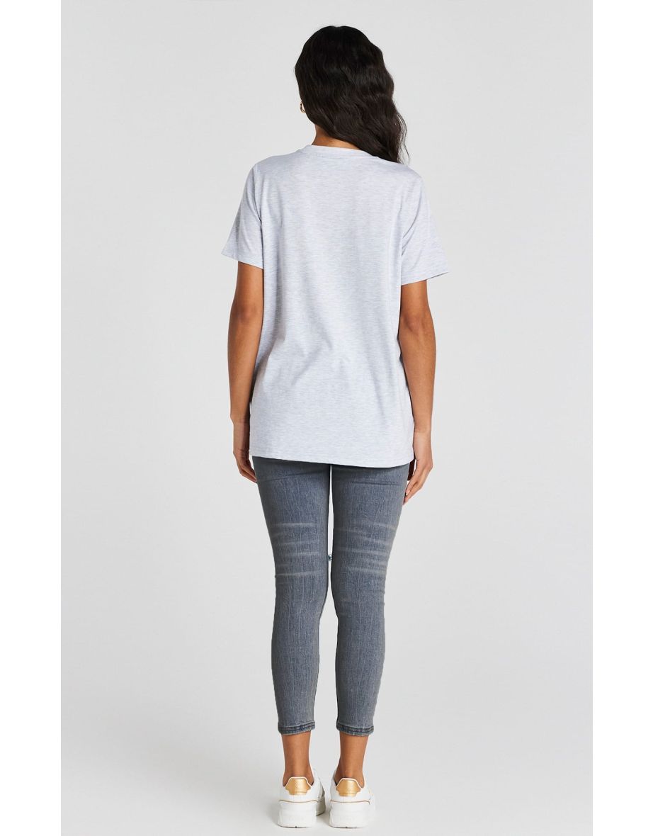 Women's SikSilk Distressed Jeans in Blue - 4