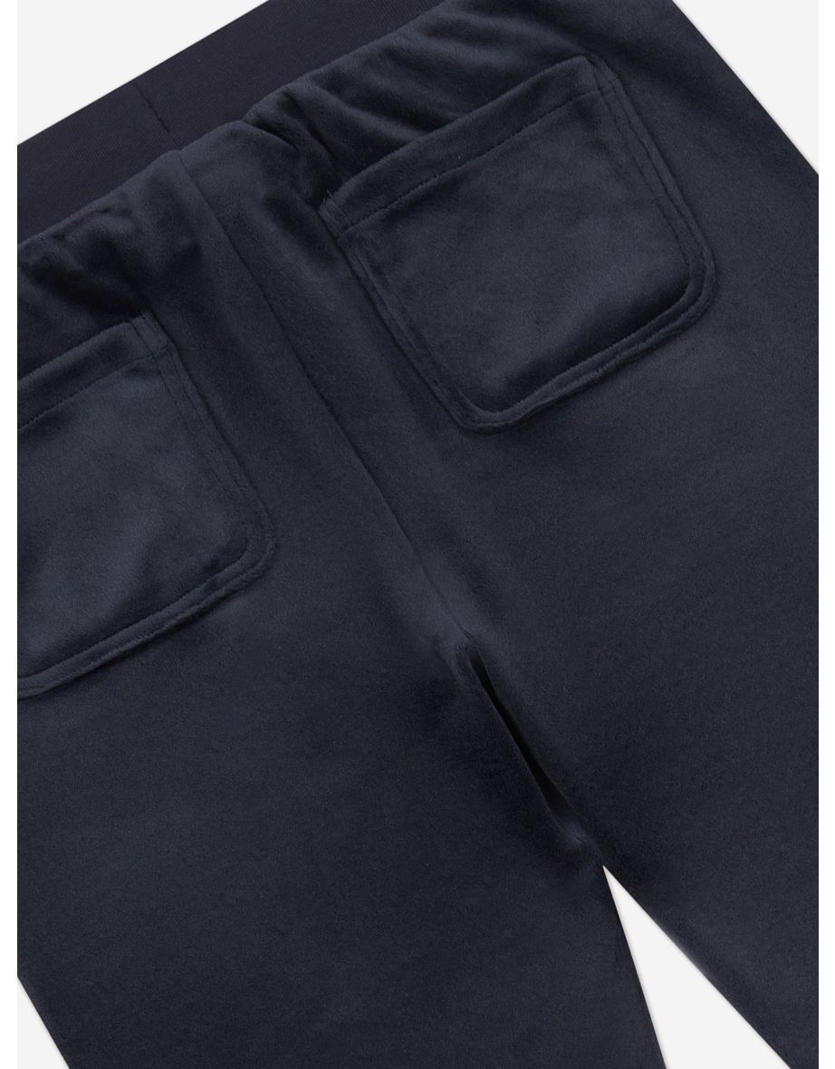 Girls Diamante Logo Bootcut Joggers in Navy - 3