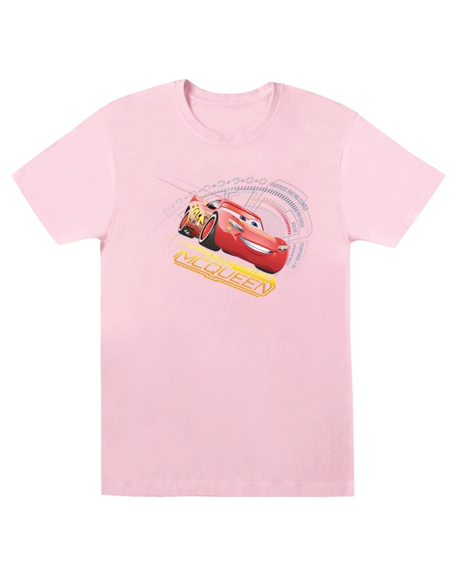 Disney Womens/Ladies Cars Lightning McQueen Cotton Boyfriend T-Shirt - Baby Pink
