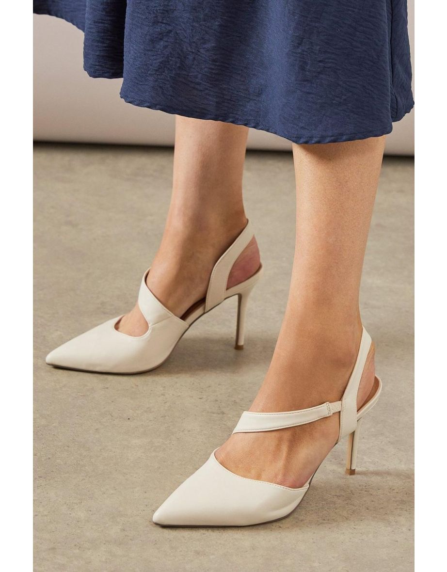 Wide Fit Everly Asymmetric Pointed Stiletto High Heel Courts