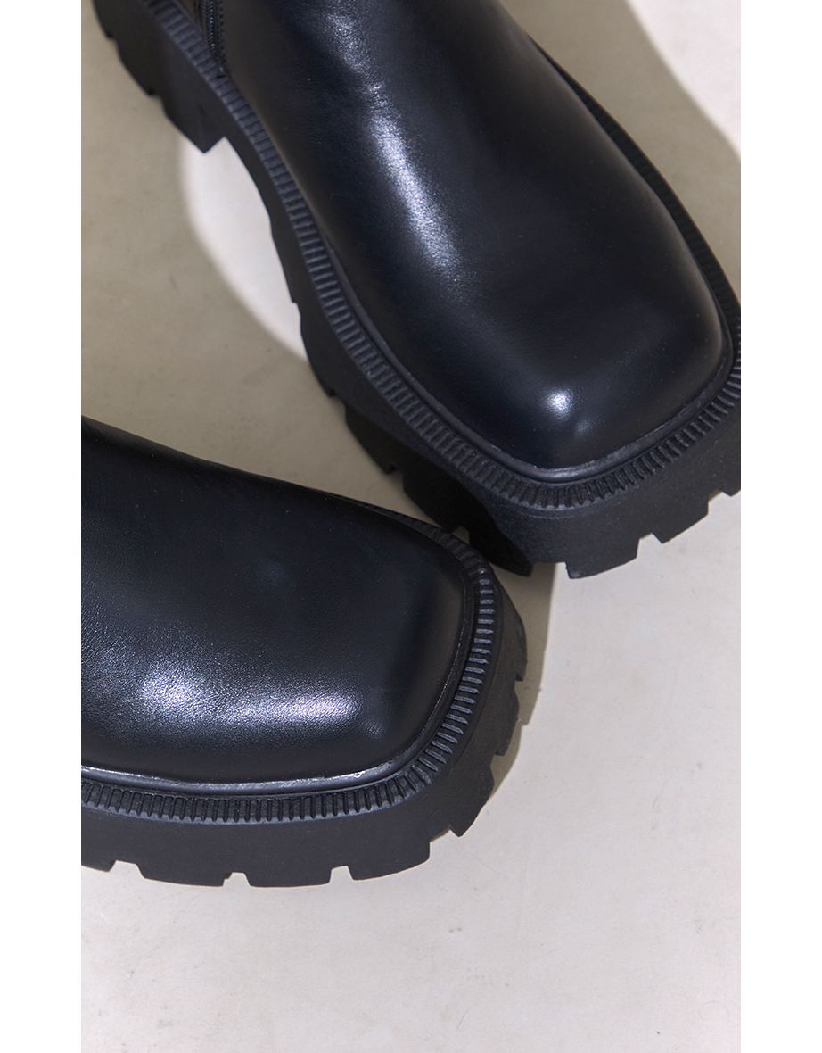 Black Chunky Chelsea Boots - 3