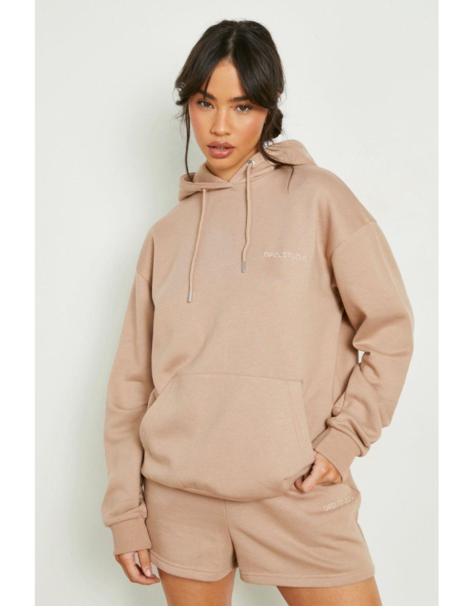 Hooded Short Tracksuit with REEL Cotton - taupe