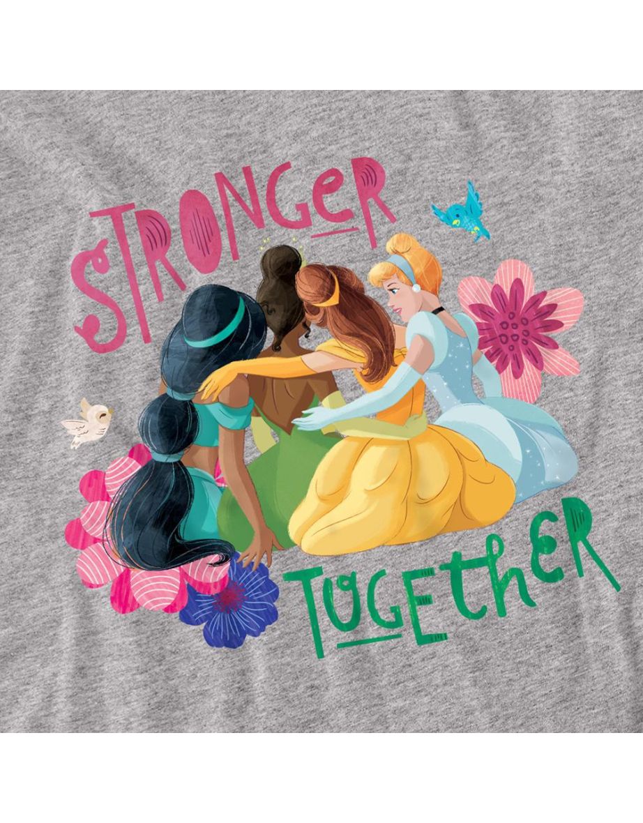 Disney Princess  Adult Stronger Together Jasmine, Tiana And Belle T-Shirt - Sport Heather - 2