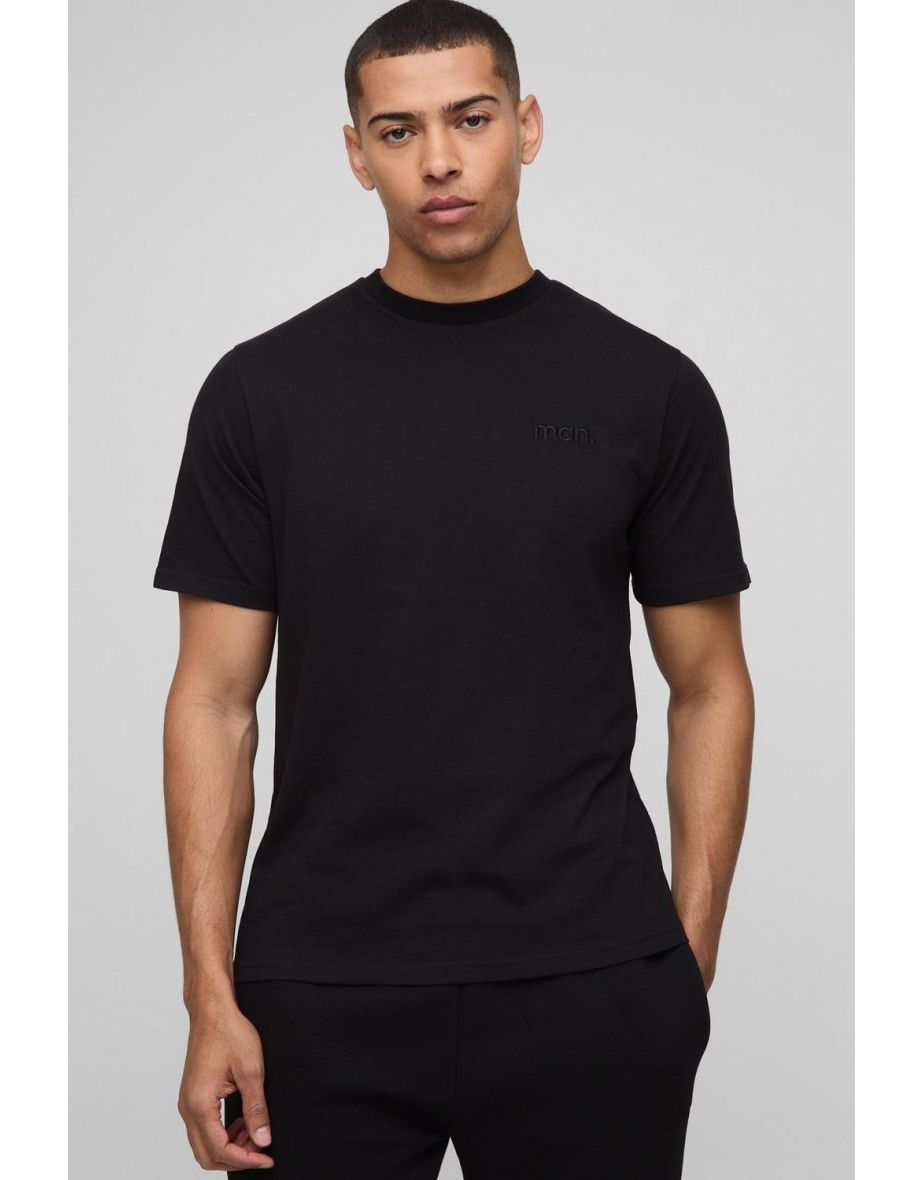 Regular Fit MAN. Basic Crew Neck T-Shirt - black