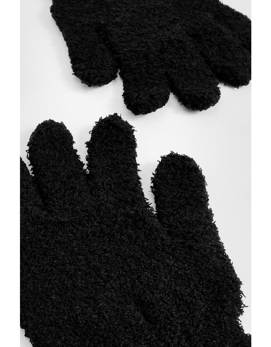 Fluffy Gloves - black - 2