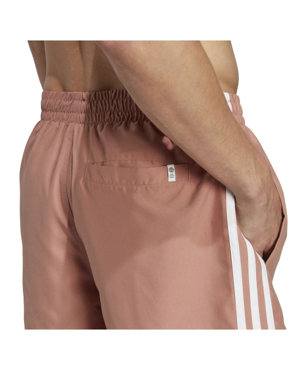 Men's adidas Originals 3 Stripes Swim Shorts in Pink - 6