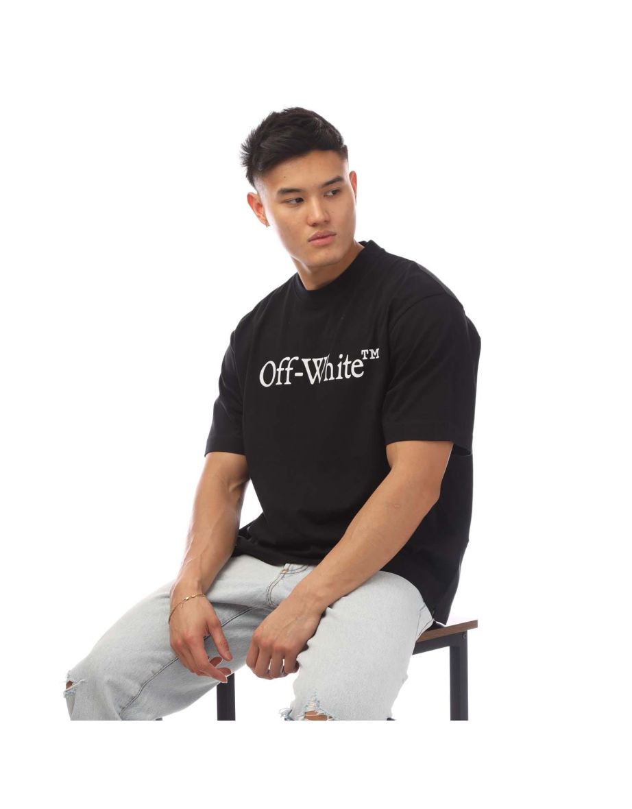 Men's Off White Big Logo T-Shirt in Black - 3