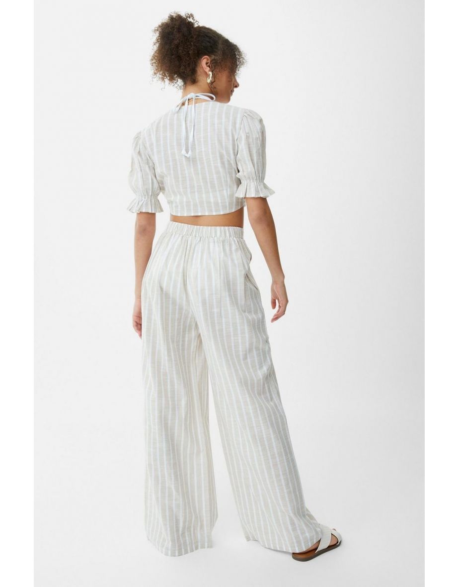 Linen Viscose Crop Top - oatmeal - 3