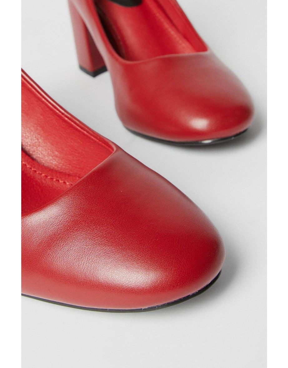 Ella Round Toe High Block Heel Court Shoes - 3