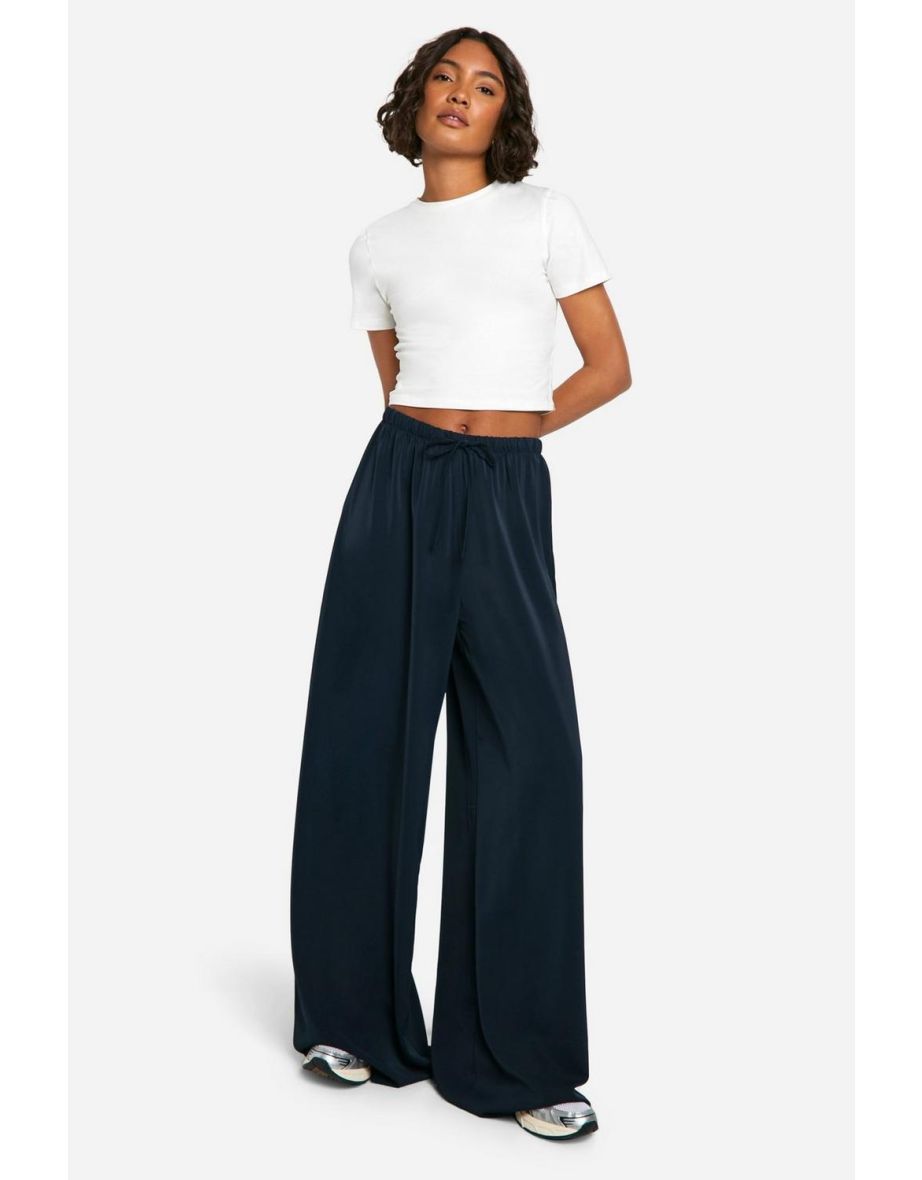 Tall Woven Wide Leg Trouser - navy