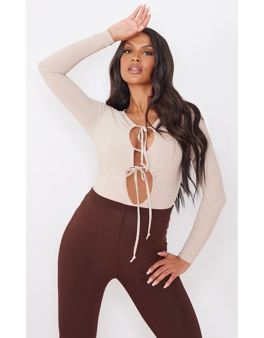 Maternity Stone Recycled Slinky Cut Out Bodysuit