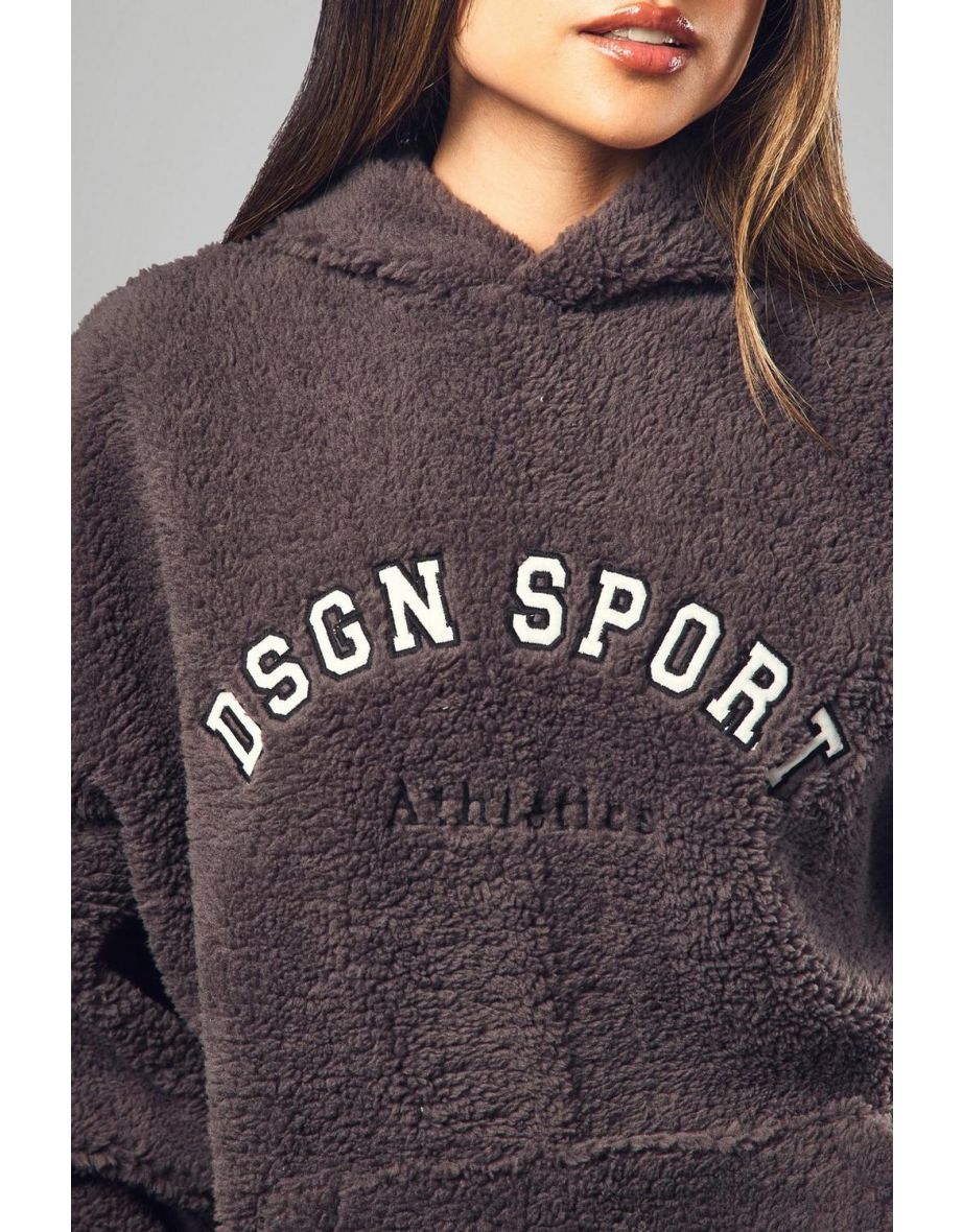 Dsgn Sport Applique Borg Hoodie - 3