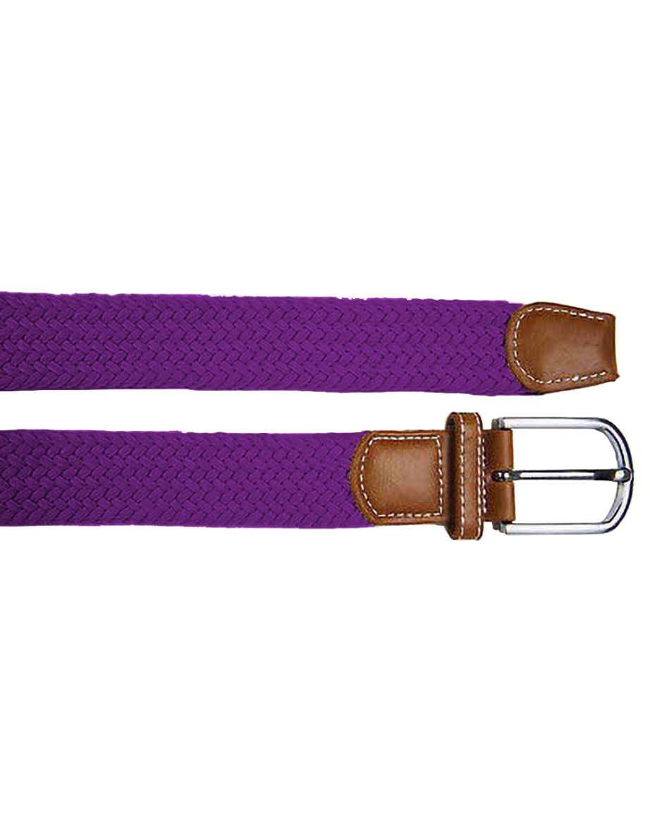 Asquith & Fox Mens Woven Braid Stretch Belt - Purple - 1