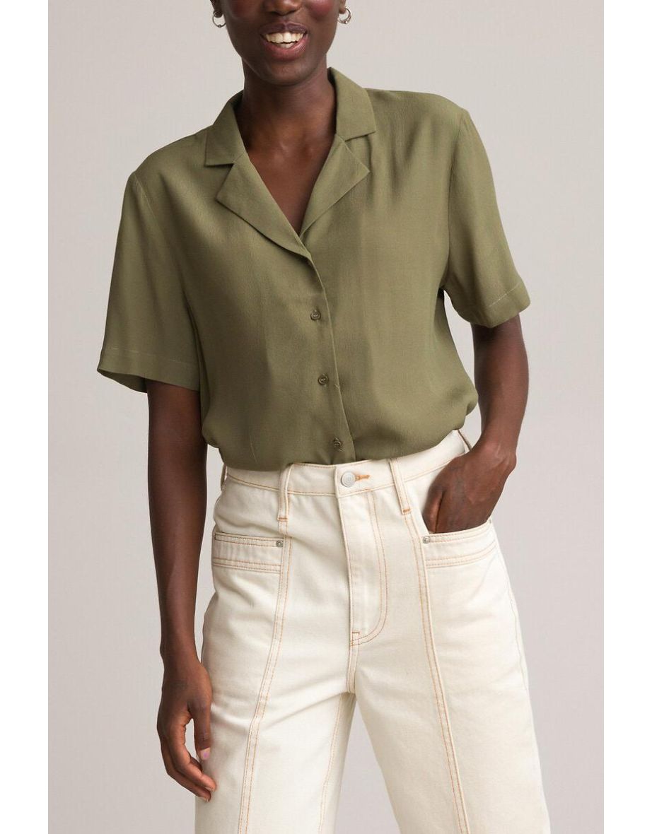 Pyjama Style Shirt with Short Sleeves