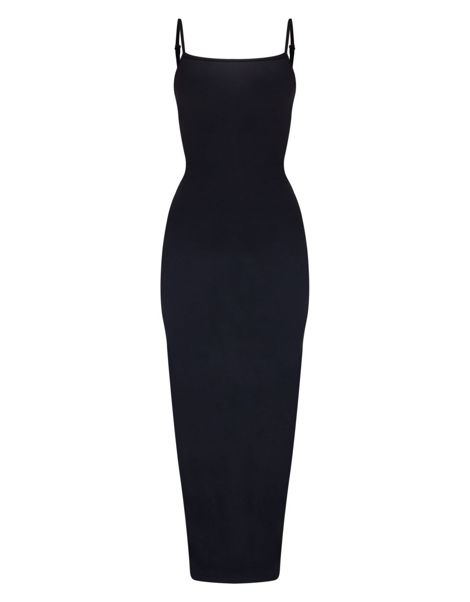 Petite Black Contour Sculpt Strappy Maxi Dress - 4