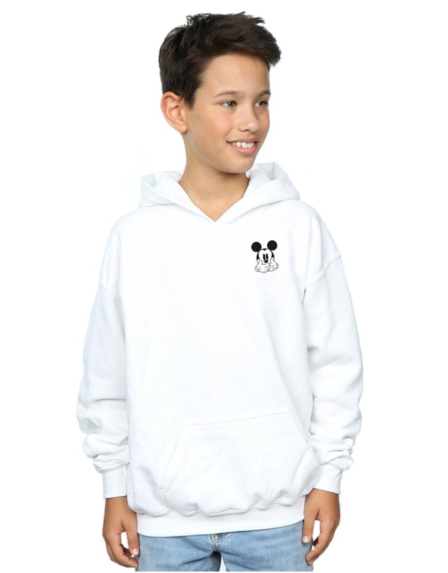 Shop Disney Boys Mickey Mouse Dont Speak Breast Print Hoodie White Online in Bahrain VogaCloset