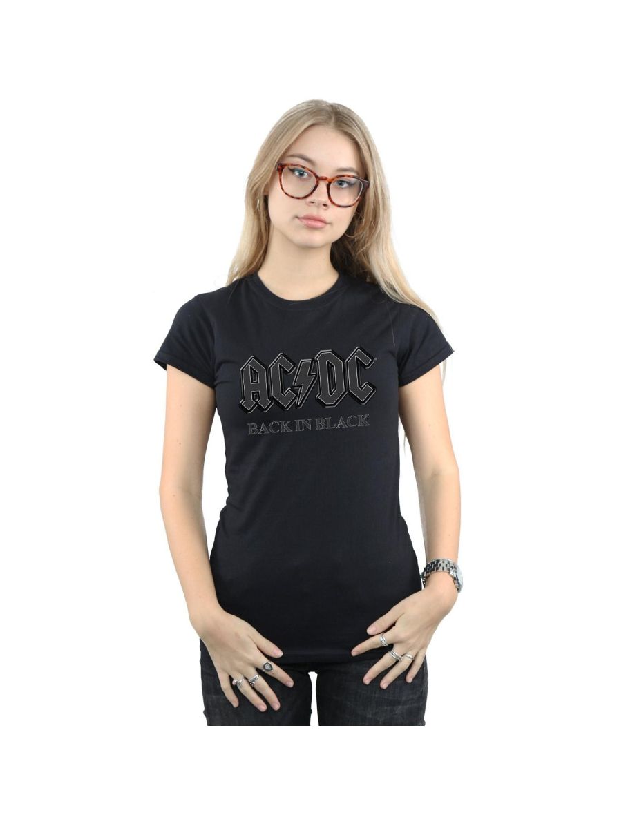 AC/DC Womens/Ladies Back In Black Boyfriend Fit Cotton T-Shirt - Black