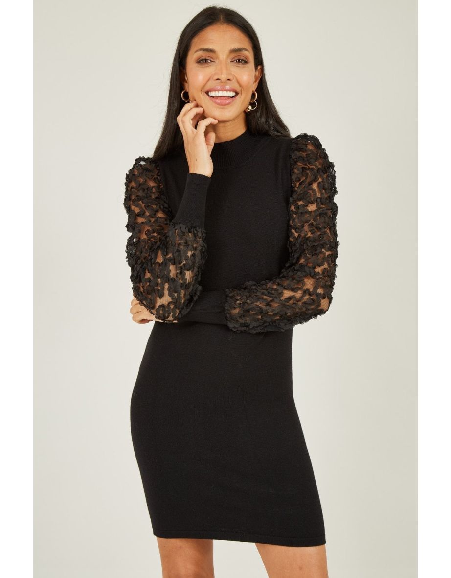 Mela london store black lace dress