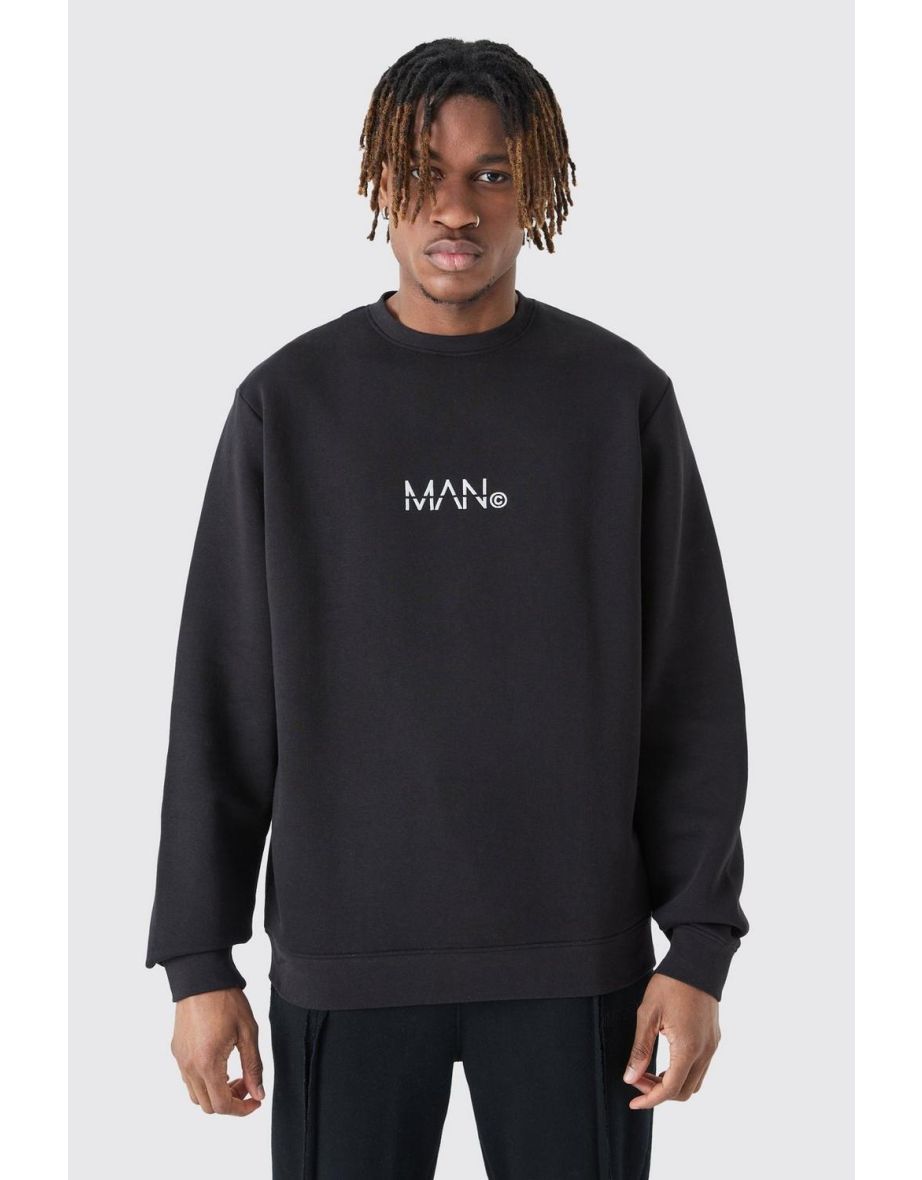 Tall Man Dash Crew Neck Sweatshirt In Black - black