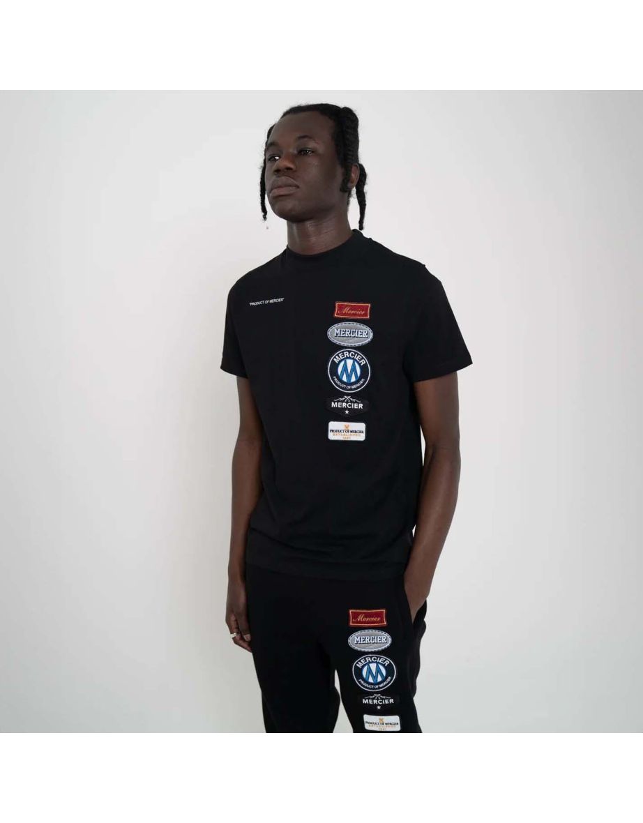 Men's Mercier Hybrid Badge T-Shirt in Black - 1
