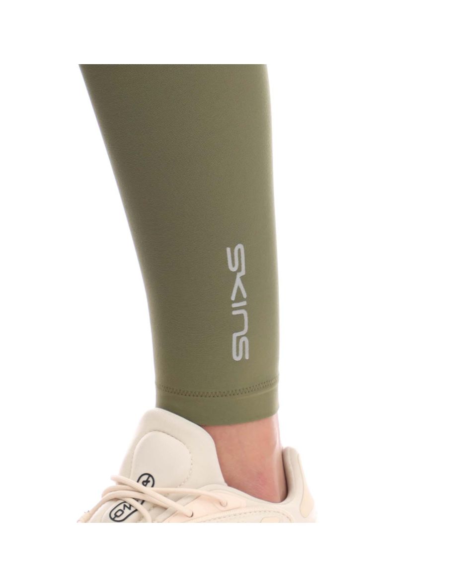 Women's Skins Series-3 Soft Long Tights in Green - 2