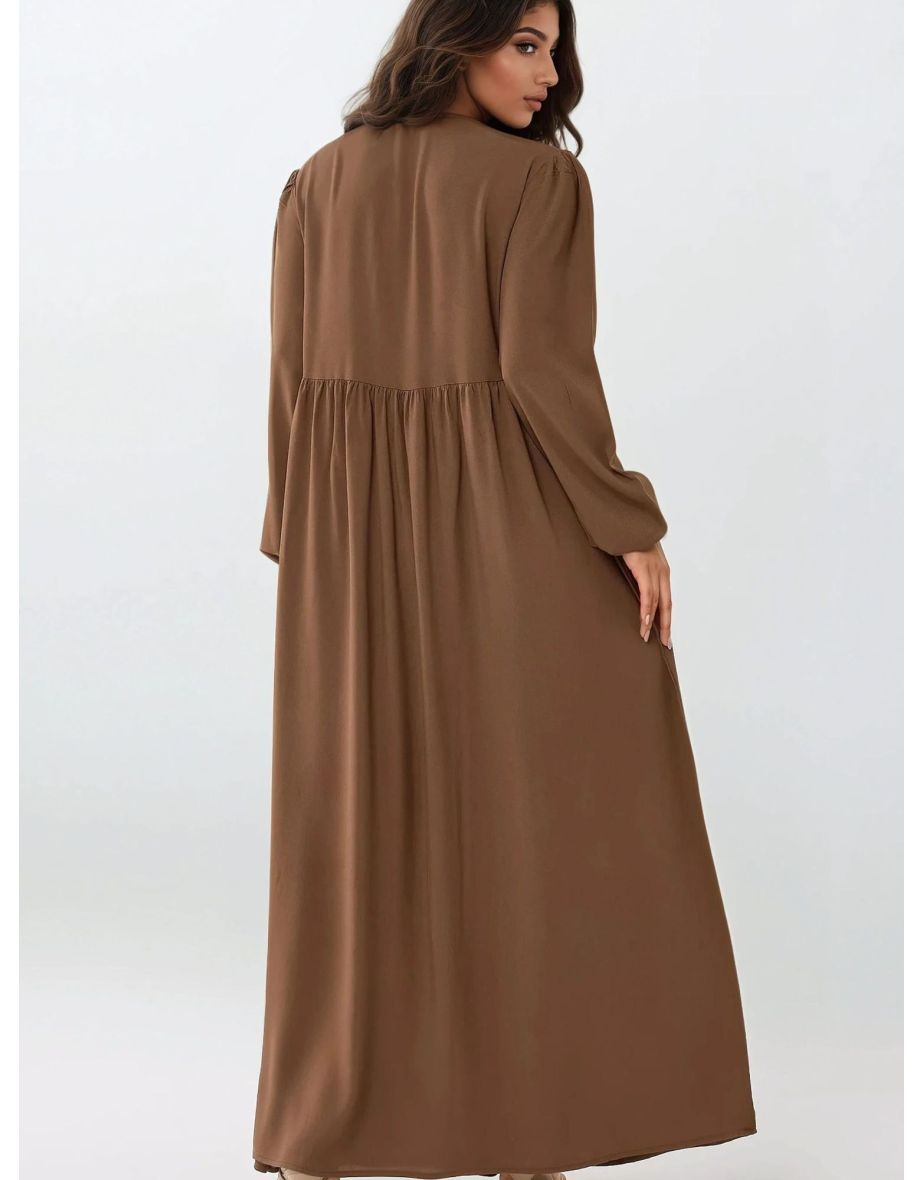 Maxi Dress with A-Form Fit and Crew Neck - 4