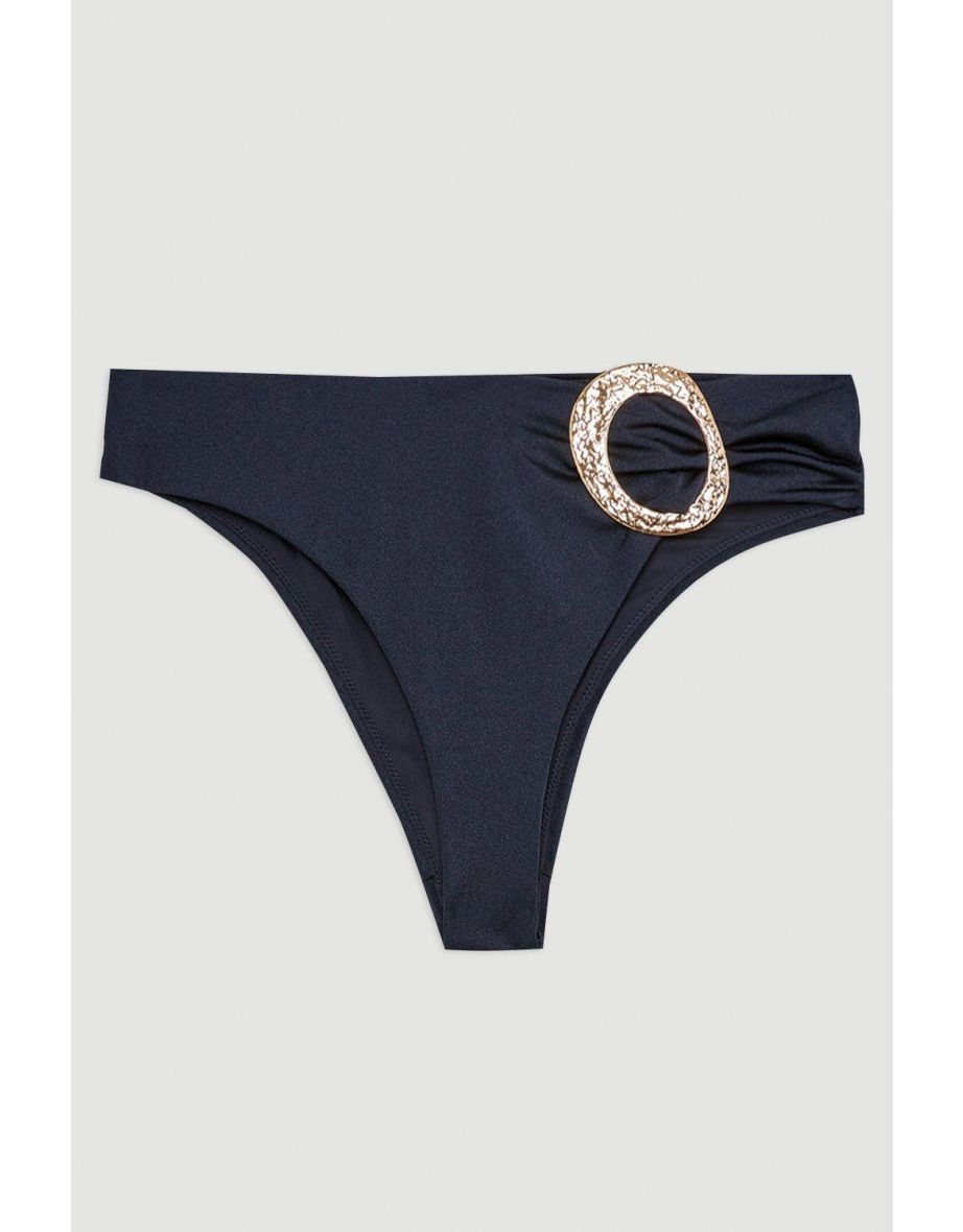 Slinky Trim Detail Cheeky Bikini Bottoms - 3