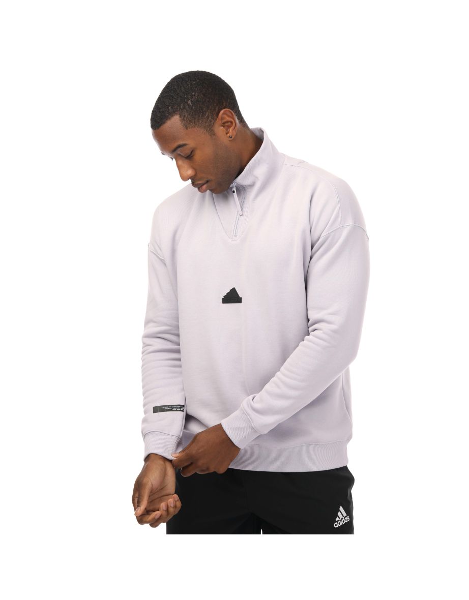 White adidas quarter discount zip