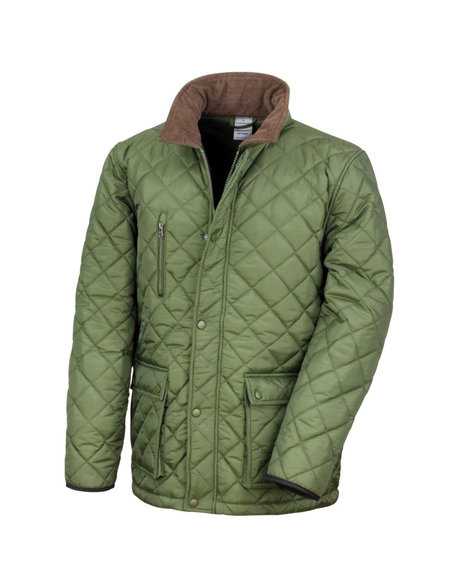 Result Mens Cheltenham Gold Fleece Lined Jacket (Water Repellent & Windproof) - Olive