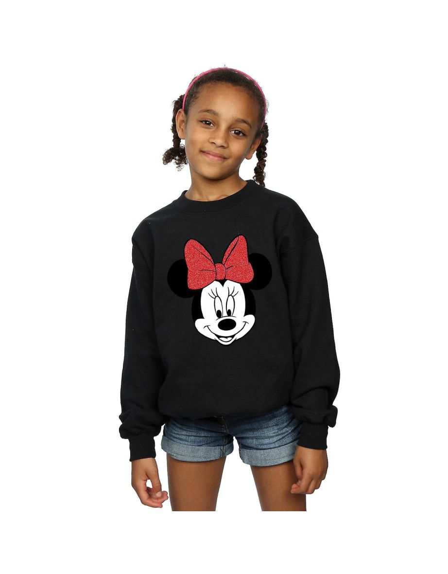 Disney Girls Minnie Mouse Head Cotton Sweatshirt