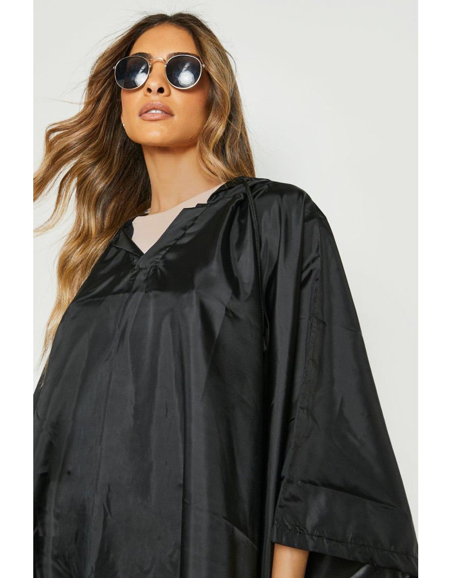 Hooded Festival Poncho - black - 3