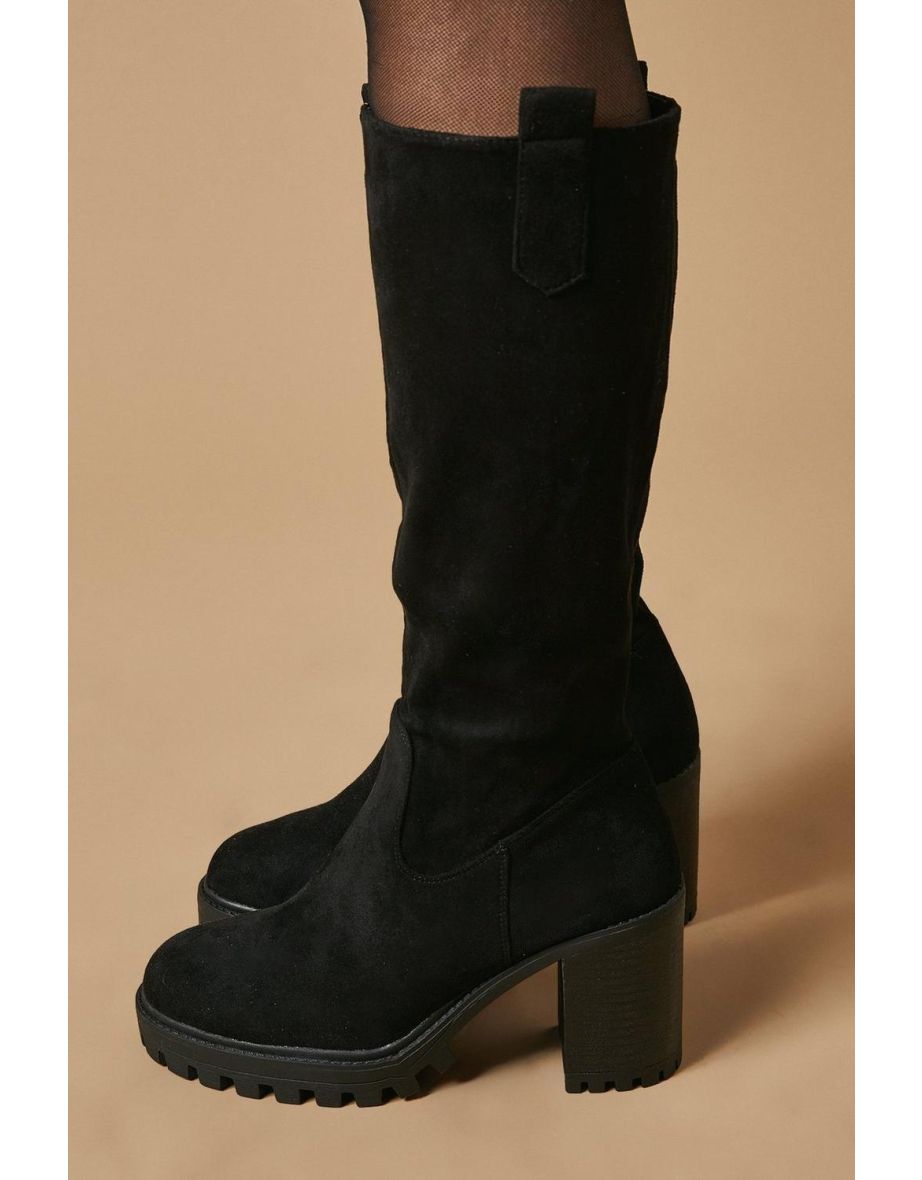 Kera Faux Suede Chunky Platform Knee Boot - 3