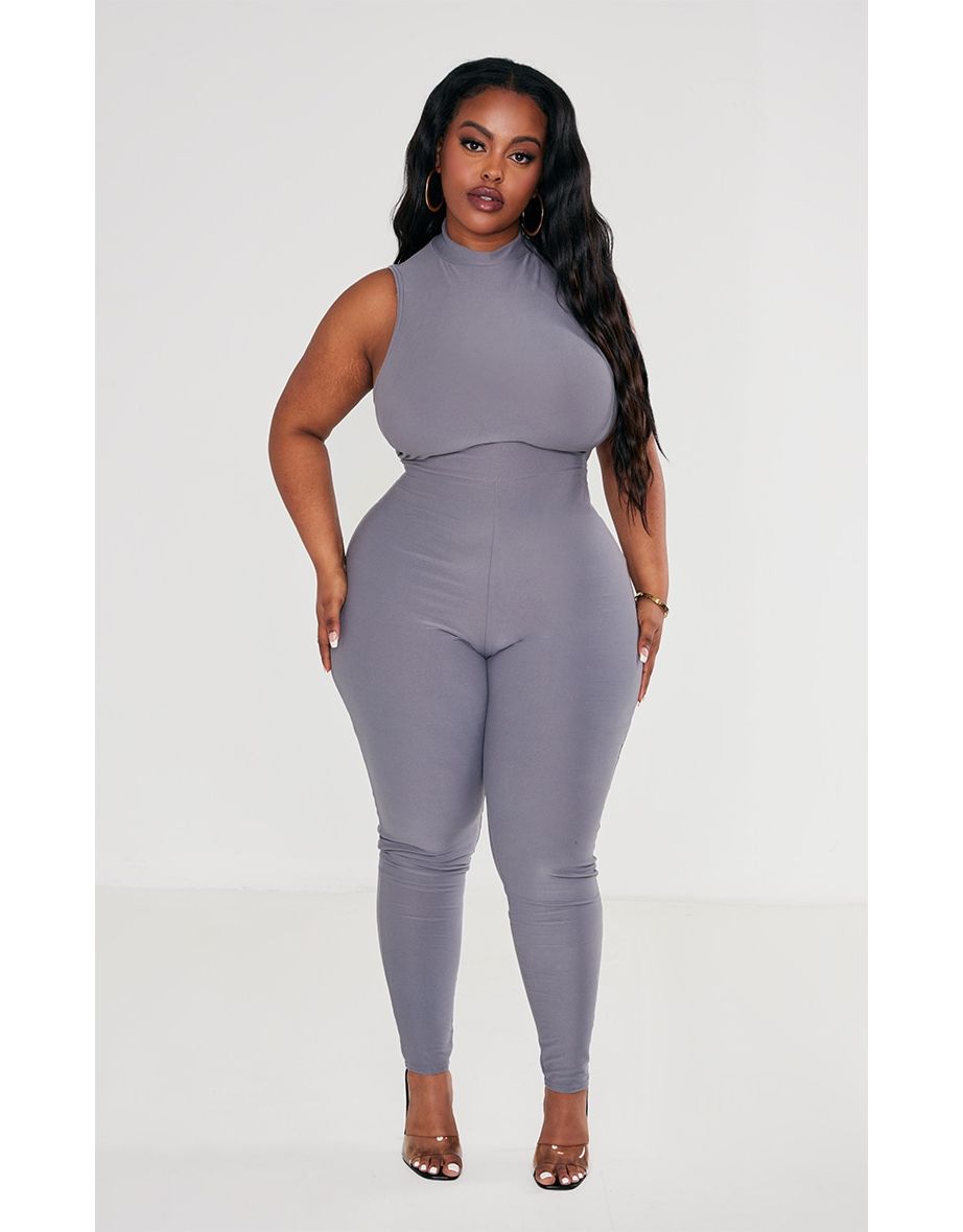 Plus Size Grey Soft Touch Leggings