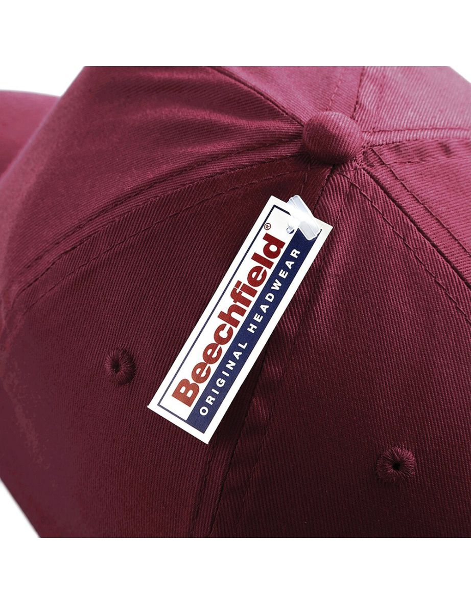 Beechfield Plain Unisex Junior Original 5 Panel Baseball Cap - Burgundy - 3