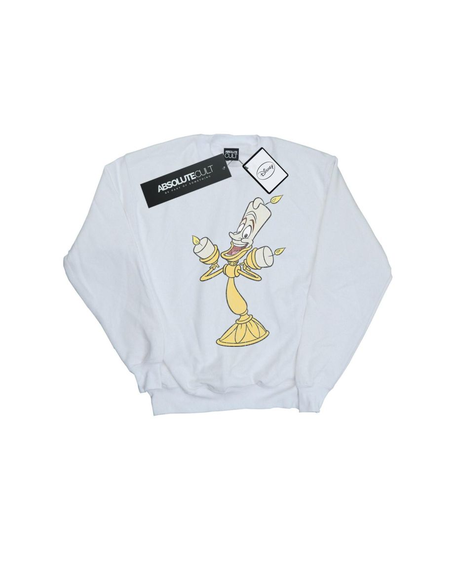 Disney Boys Beauty And The Beast Lumiere Distressed Sweatshirt - White