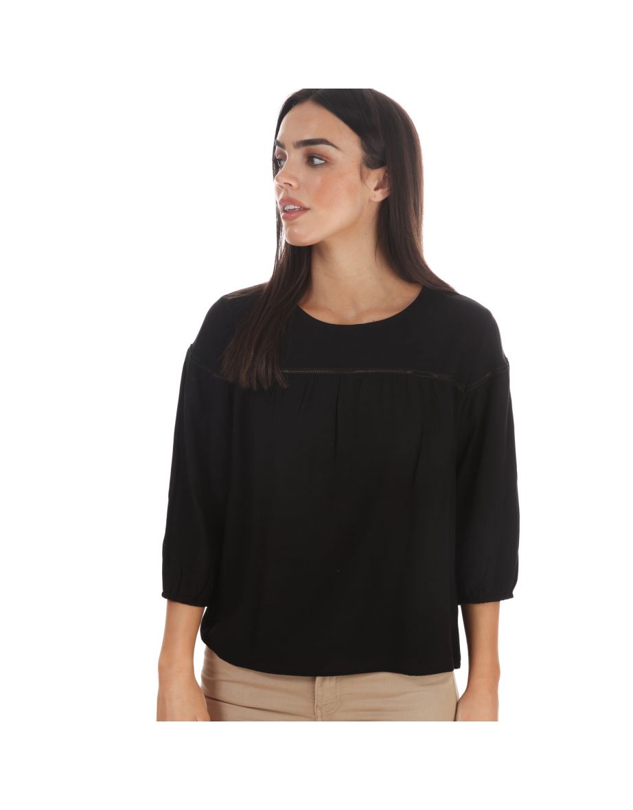 Women's Jacqueline de Yong Riana 3 Quarter Sleeve Top in Black - 5