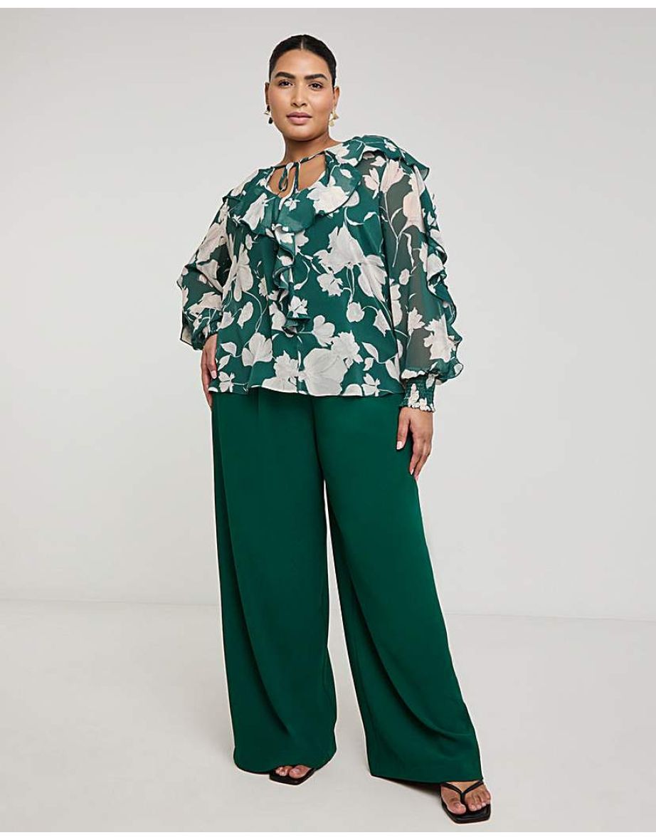 Joanna Hope Romantic Ruffle Blouse